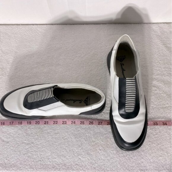Sandbaggers Contour Fit Two Tone Black & White Allison Slip On Golf Shoes 11 - Picture 12 of 12